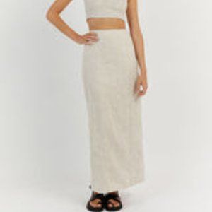 DISSH NATURAL LINEN LONG SKIRT - 2